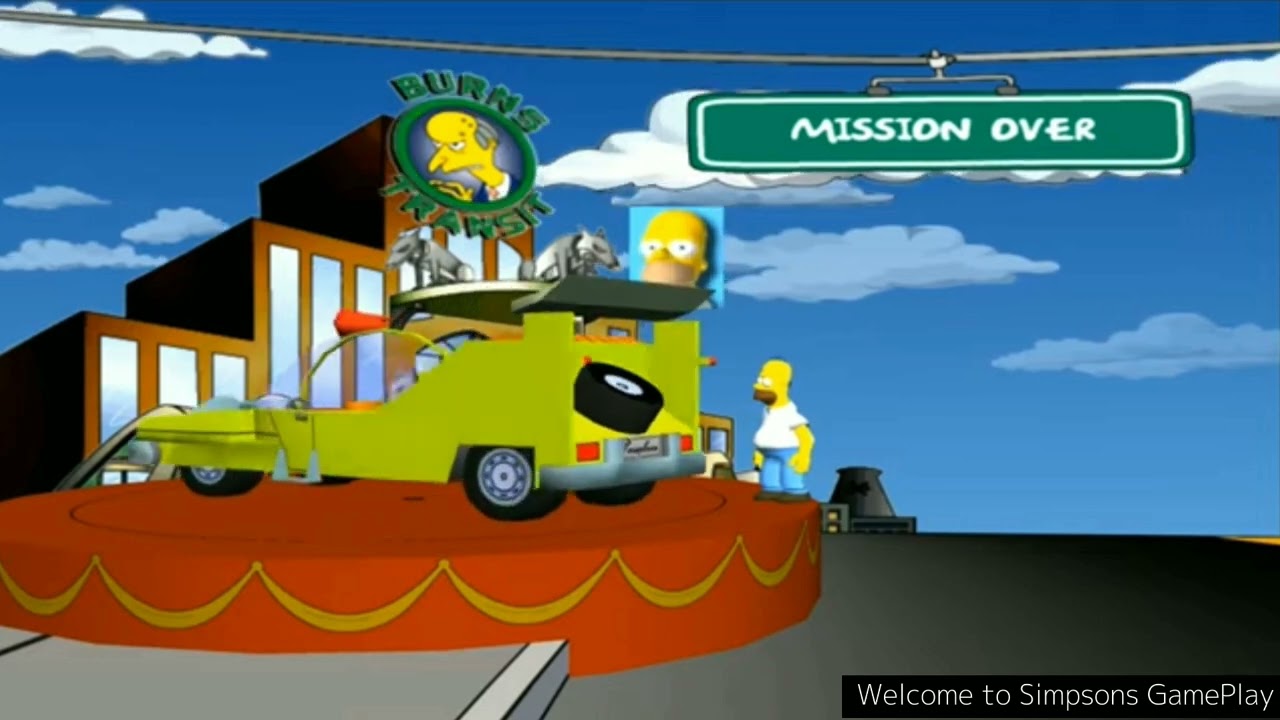 The Simpsons Road Rage Game over