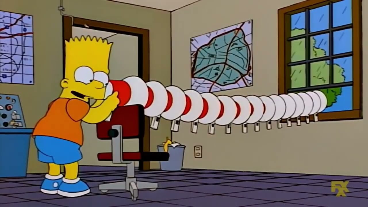 The Simpsons: The Secret War of Lisa Simpson (1997) - Bart Testing The Megaphones! (1080p HD)