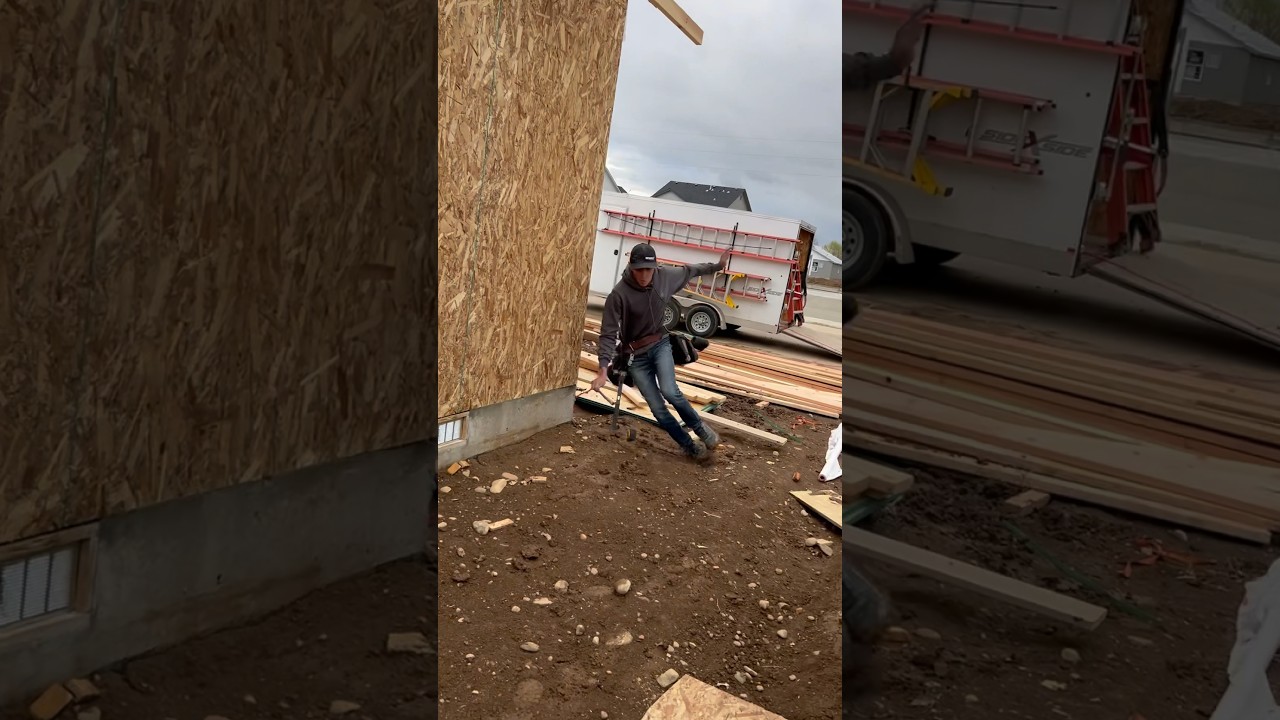 The super “HELPFUL” new guy #construction #hardwork #trending #framers