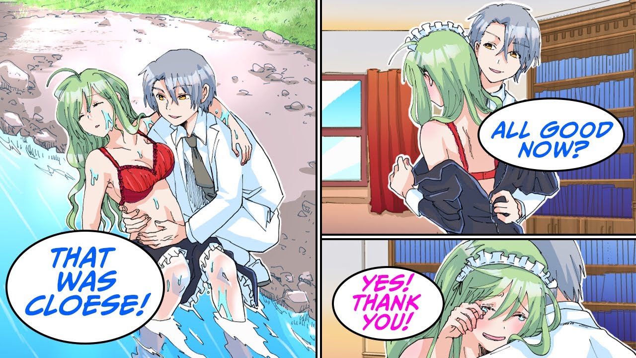 The super rich dunks a rude maid into the river... [Manga Dub]