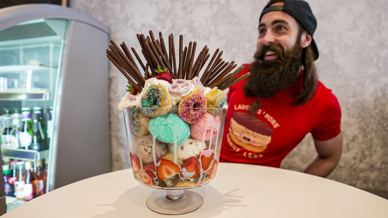 'THE TITANIC' UNDEFEATED GIANT ICE CREAM SUNDAE CHALLENGE | BeardMeatsFood