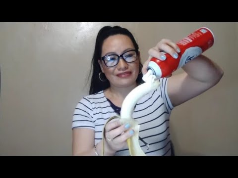 THE WHOLE BANANA WITH VANILLA CREAM EATING CHALLENGE NO CHEWING:Life in America 🇺🇸