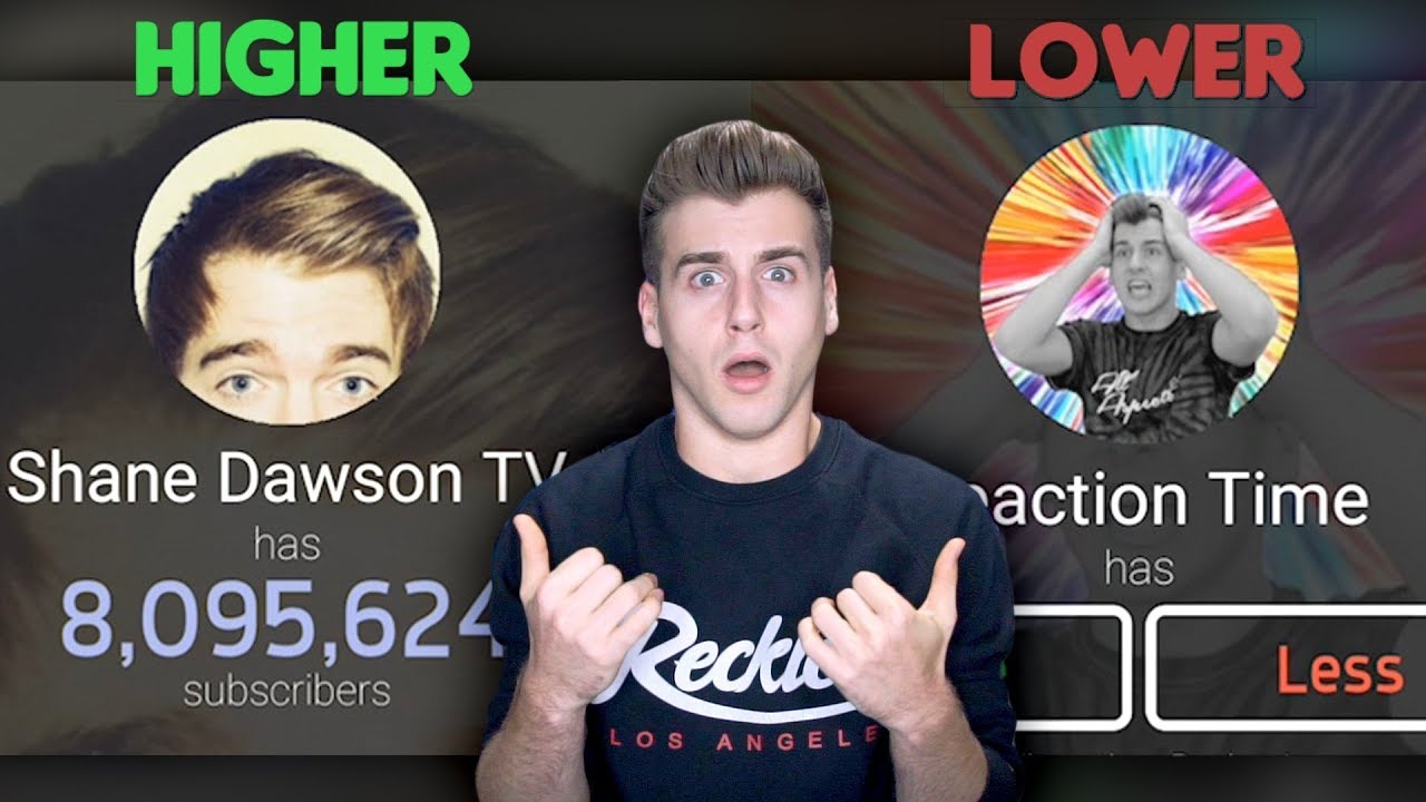 The Youtuber Higher Lower Game!
