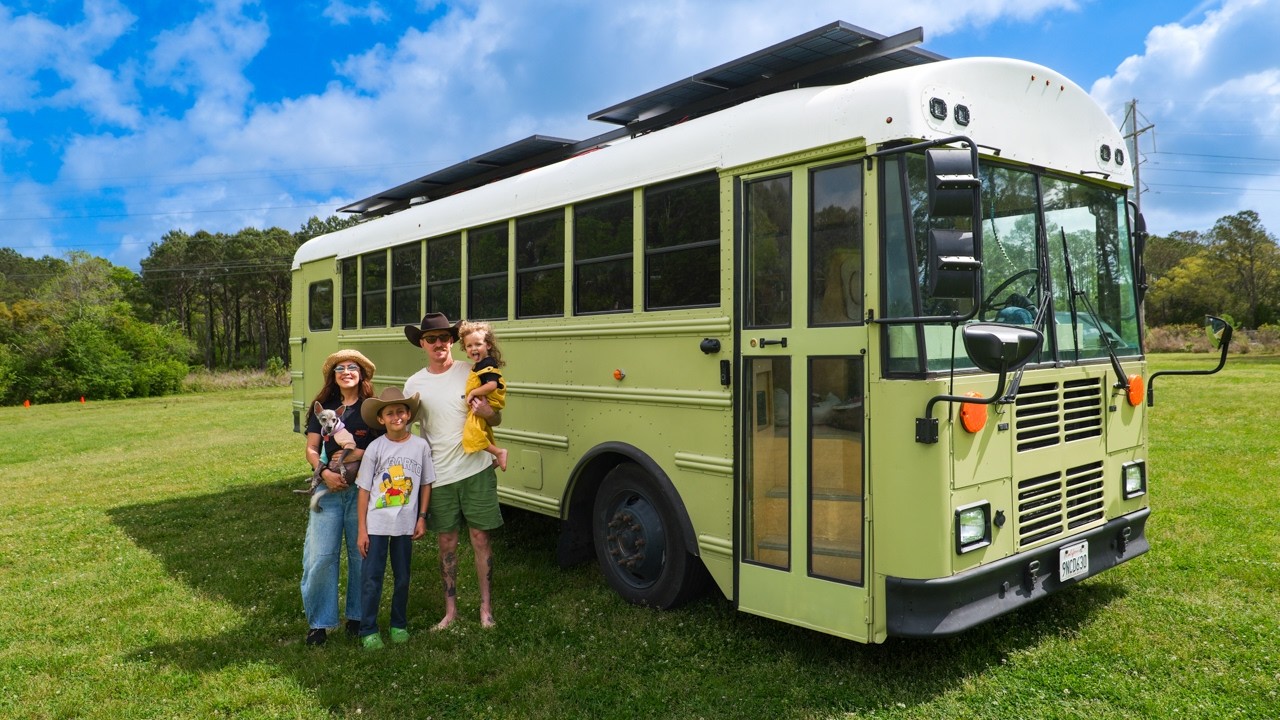 They Built a Stunning Modern Tiny Home in a Bus