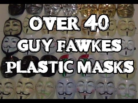 Thin Plastic Guy Fawkes Anonymous Masks Review: 3 Versions & Over 40 Color Variations