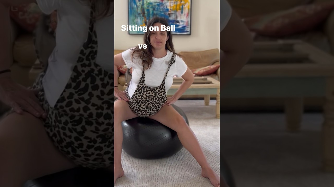 Third Trimester Yoga Ball Exercises #pregnancy