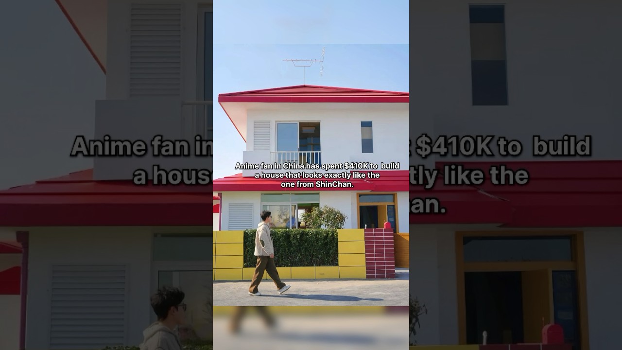 This Anime fan in China has spent $410K to build a house like ShinChan #anime #shinchan #shorts