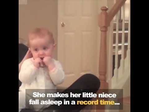 This Aunt is Master at putting Babies sleep in a  second