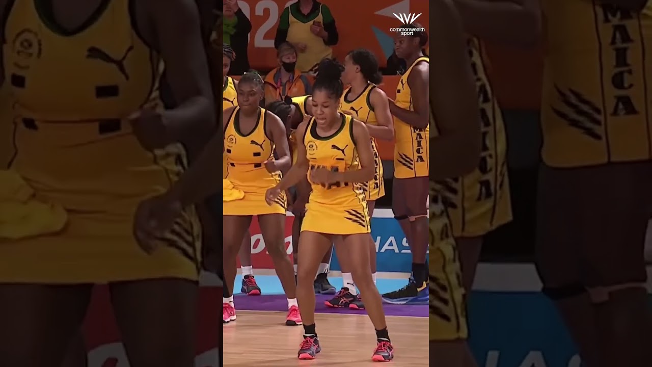 This entrance 🔥 Jamaica make an entrance onto the court at the Birmingham Games👏