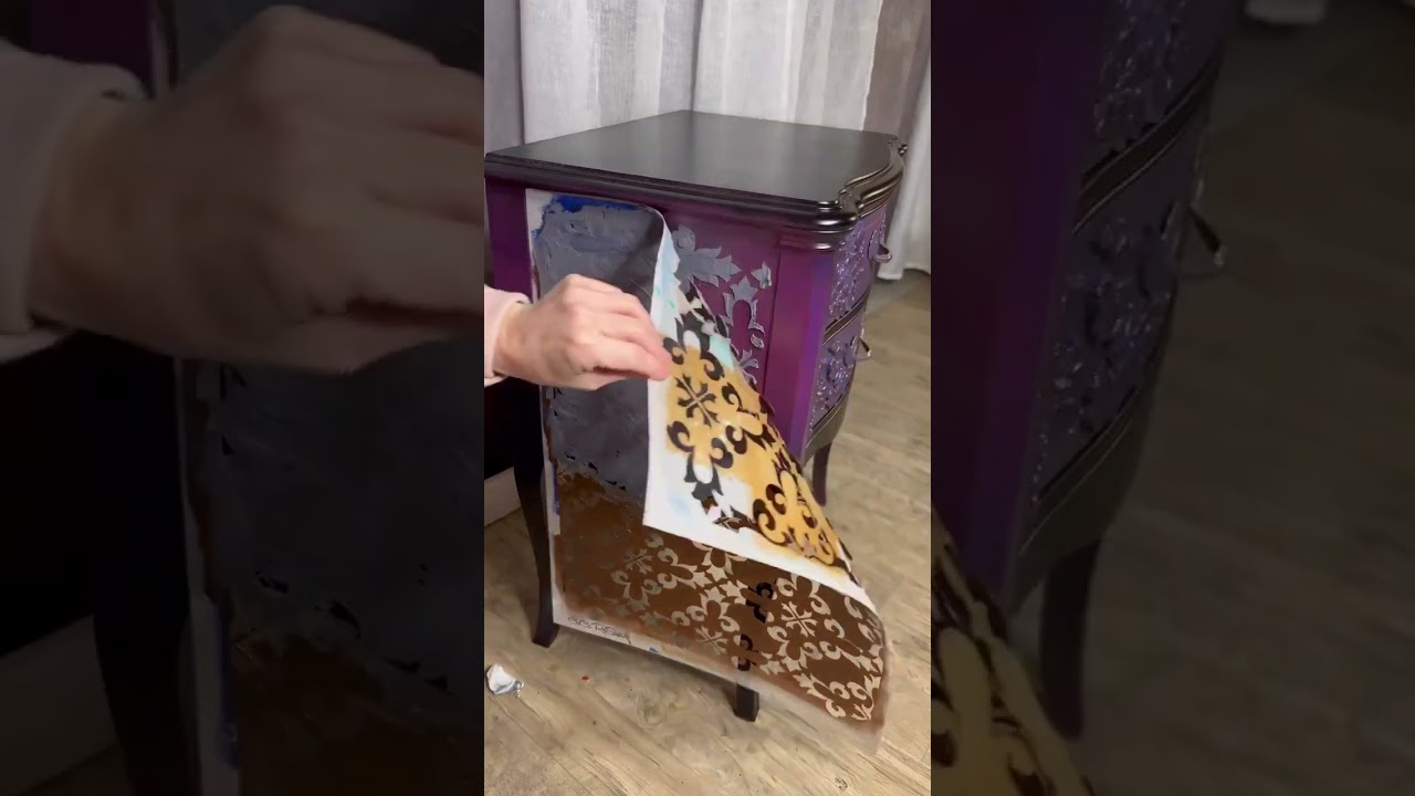 This Paste Looks Amazing On Furniture-Great Stenciling Idea!  #redesignwithprima