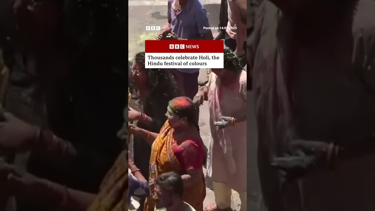 Thousands begin celebrating Holi 2025. #Holi #BBCNews