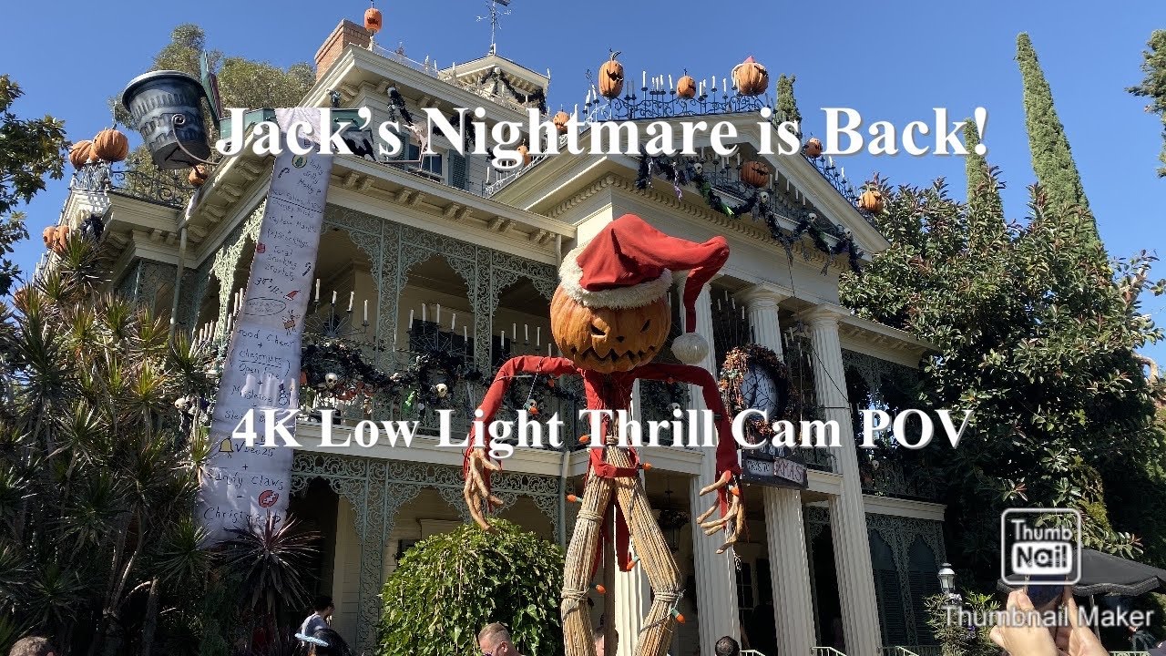 Thrill Cam: Haunted Mansion Holiday 2019 (4K, Low Light)