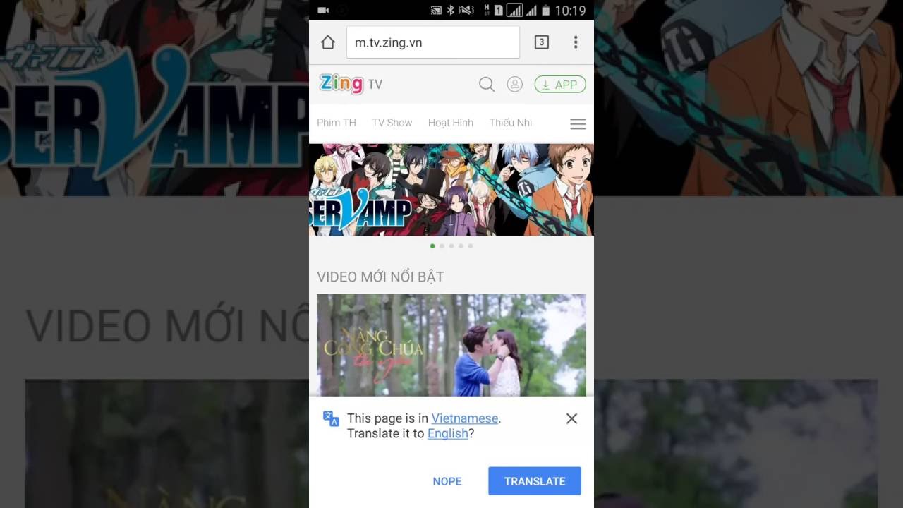 Tải nội dung từ web ZingTV