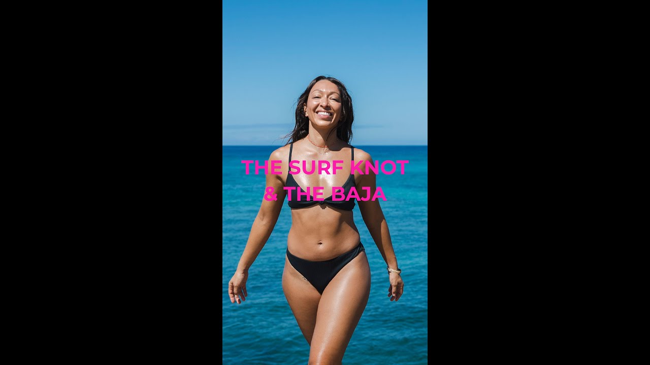 Tiara Bella in the ROXY Love Surf Knot & Baja bikini