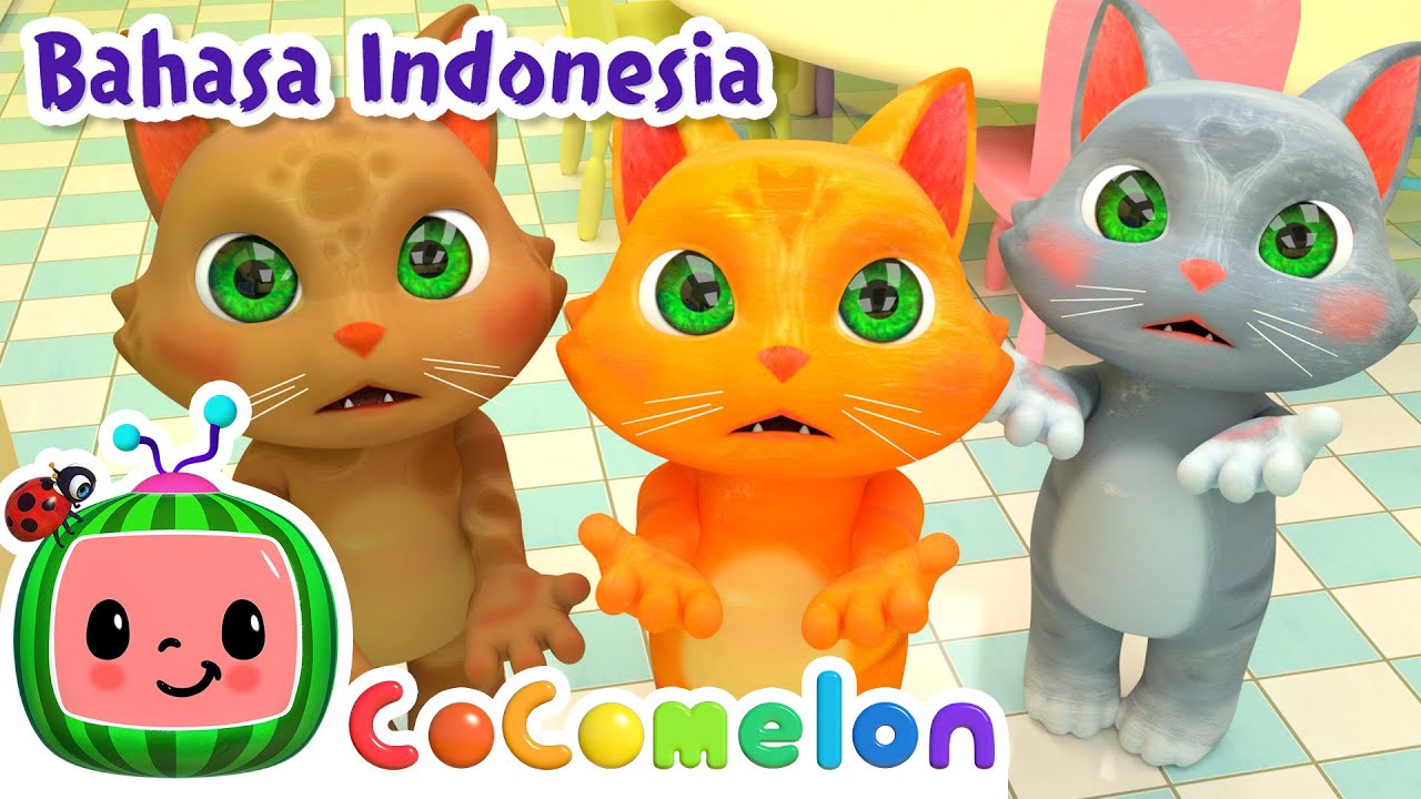 Tiga Kucing Kecil 😸 | CoComelon Bahasa Indonesia - Lagu Anak Anak | Nursery Rhymes