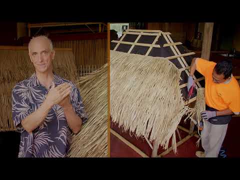 Tiki Hut Thatch Roof Install
