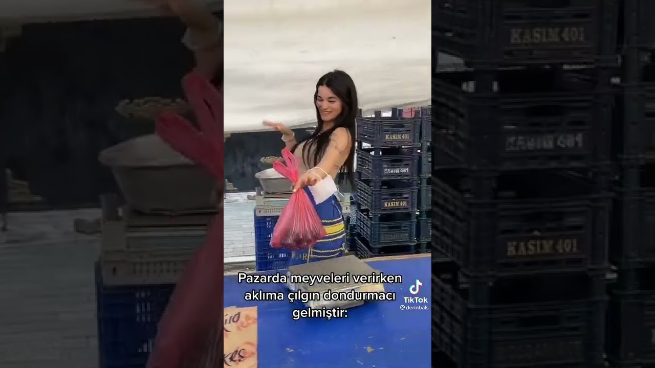 tiktok #derinbals ve #çılgındondurmacı pazarda meyve satarken yeni tiktok videosu