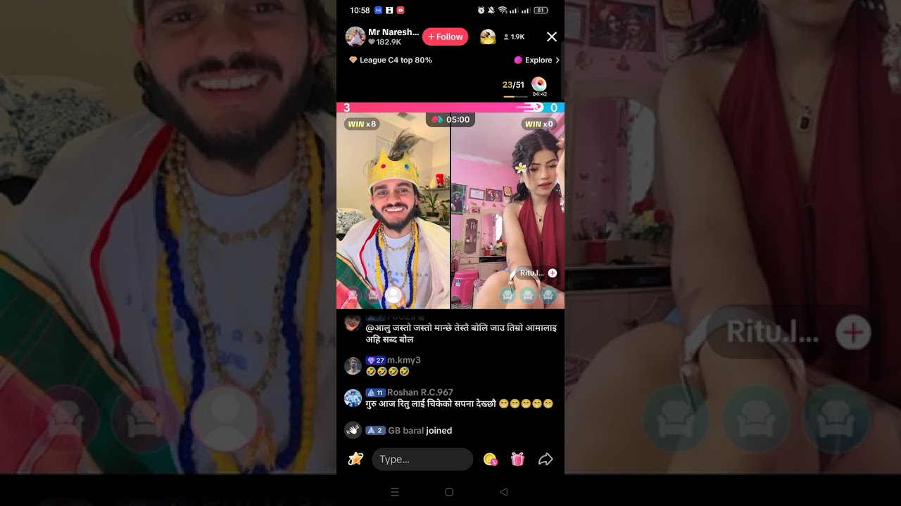 Tiktok live video ritu basnet Naresh guru