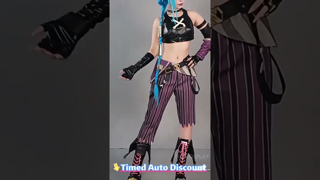 Timed Auto Discount🔥-LOL Arcane Jinx Cosplay Costume