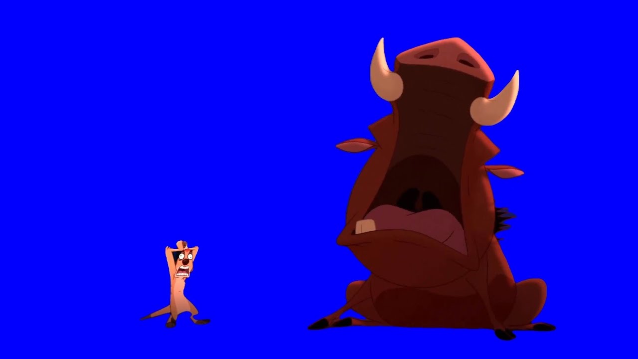 Timon and Pumbaa Screaming Blue Screen