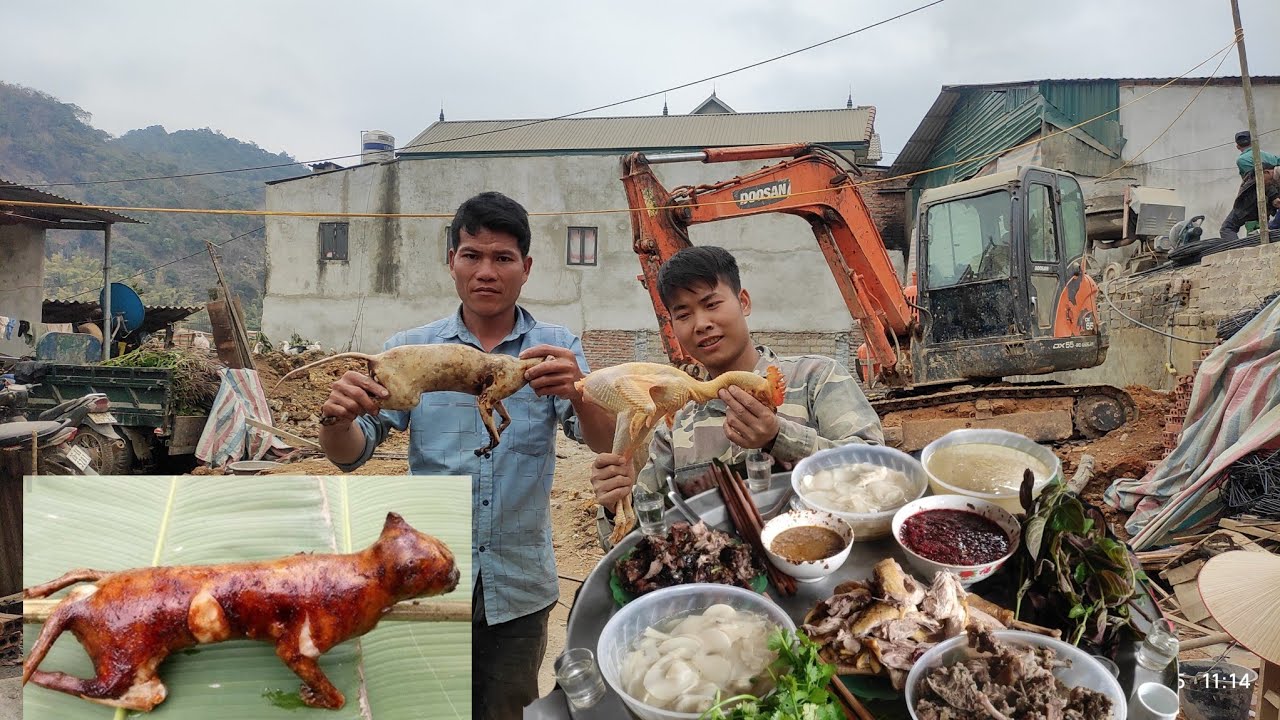 Tiểu hổ 2 món và món tiết canh gà. Tộc TV