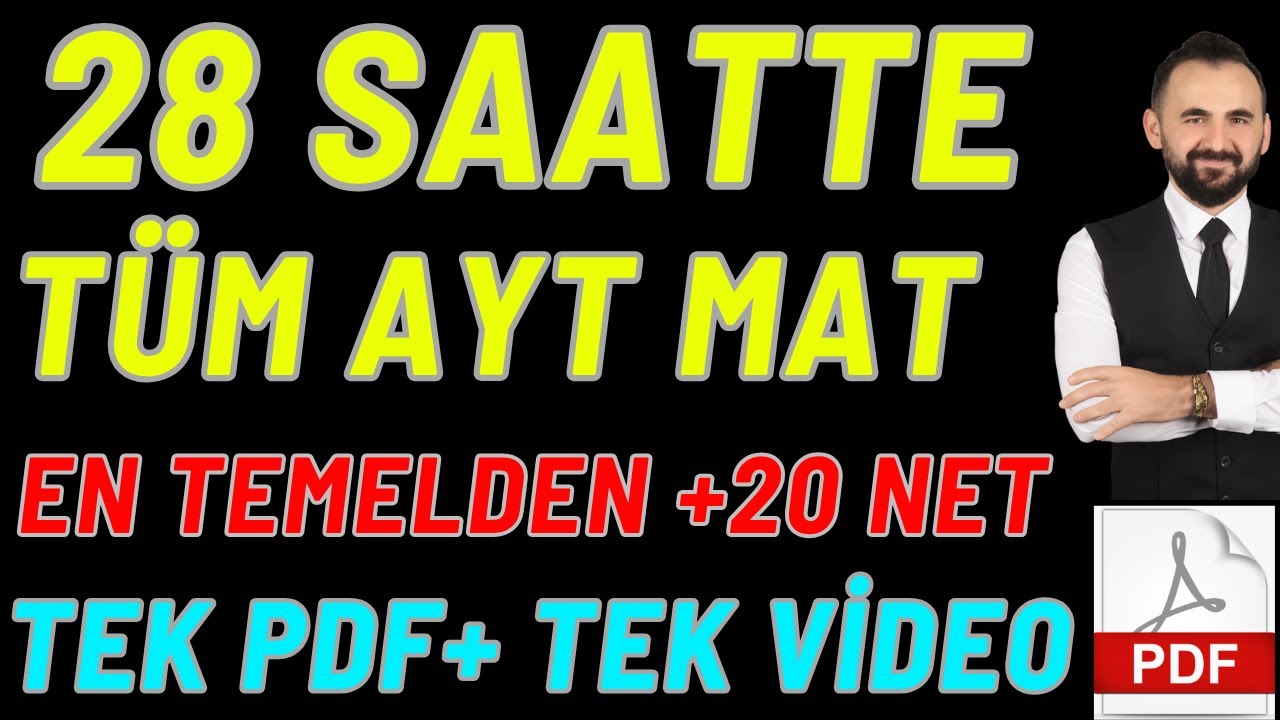 TÜM AYT Matematik 28 SAATTE En Temelden ZİRVEYE |+PDF TEK VİDEO #aytmatematik #2025ayt #ayt