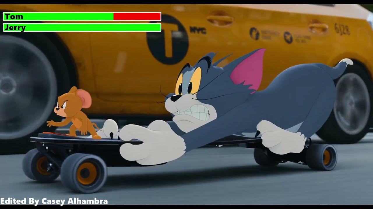Tom and Jerry (2021) Skateboard Scene with healthbars