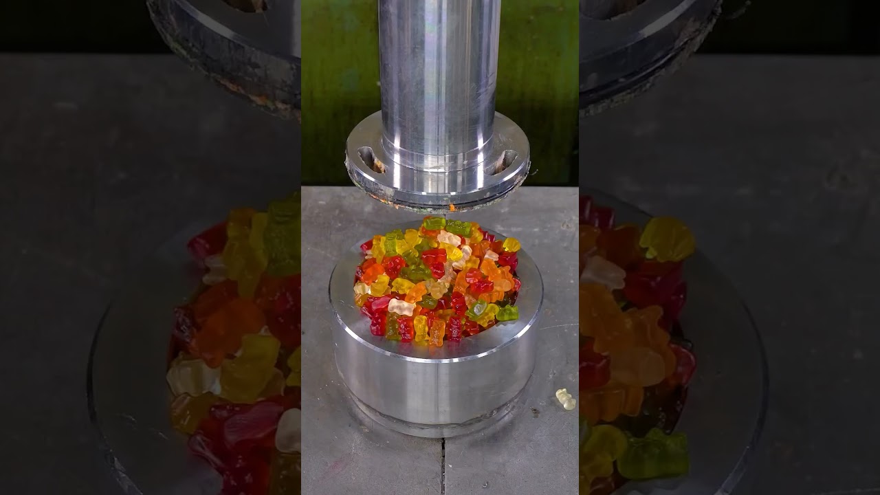 Tons of Candy Turned into Worms with 150 Ton Press! 🍬🐛💥 #wormmaker #candycrush #satisfying