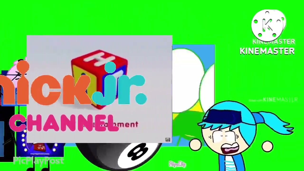 Tons of people run and scream from dot on the green screen