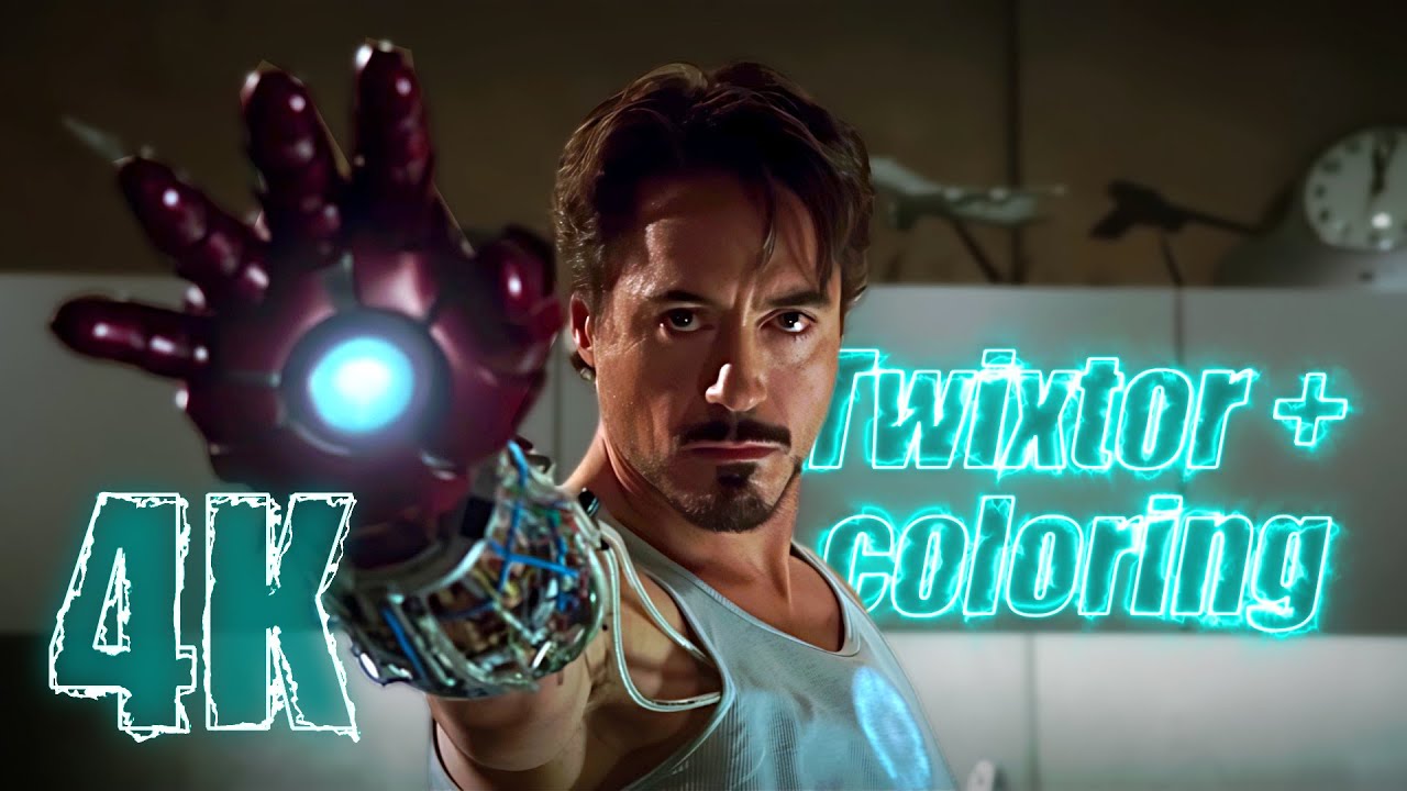 Tony Stark Iron Man 1 4K Twixtor Scenepack with Coloring for edits MEGA