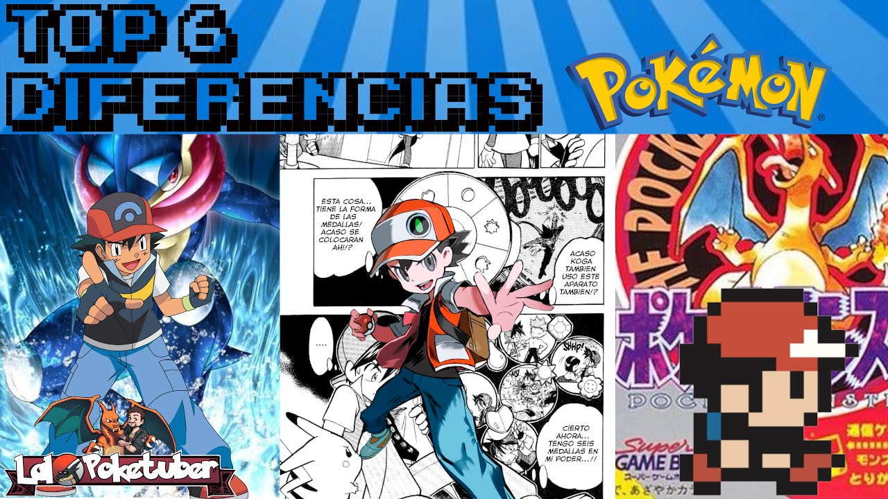 TOP 🔝 6 DIFERENCIAS entre el ANIME, videojuegos y el MANGA de POKÉMON