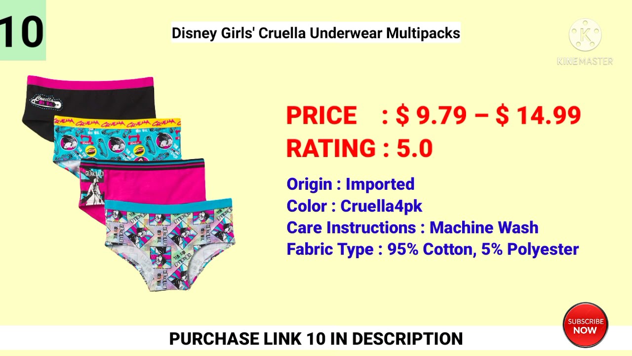 Top 10 Best Disney Underwear for Girls of 2021 || Big Girls Size || Price & Reviews