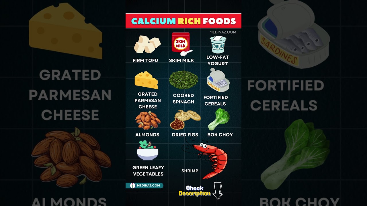 Top 10 Calcium Rich Foods for Stronger Bones | Calcium rich foods #healthyfood #calcium #shortsvideo