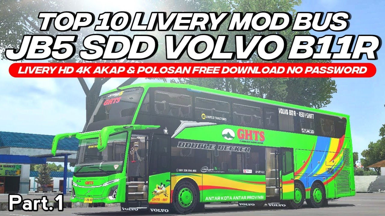 TOP 10 LIVERY MOD BUS JB5 SDD VOLVO B11R BY@KPPROJECTSMAX 🤩🤩TERBARU FREE DOWNLOAD | BUSSID