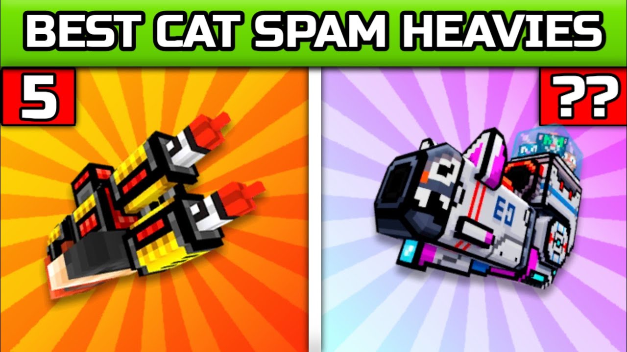 Top 5 Best heavies for 3 cat spam! - Pixel Gun 3D [outaded]
