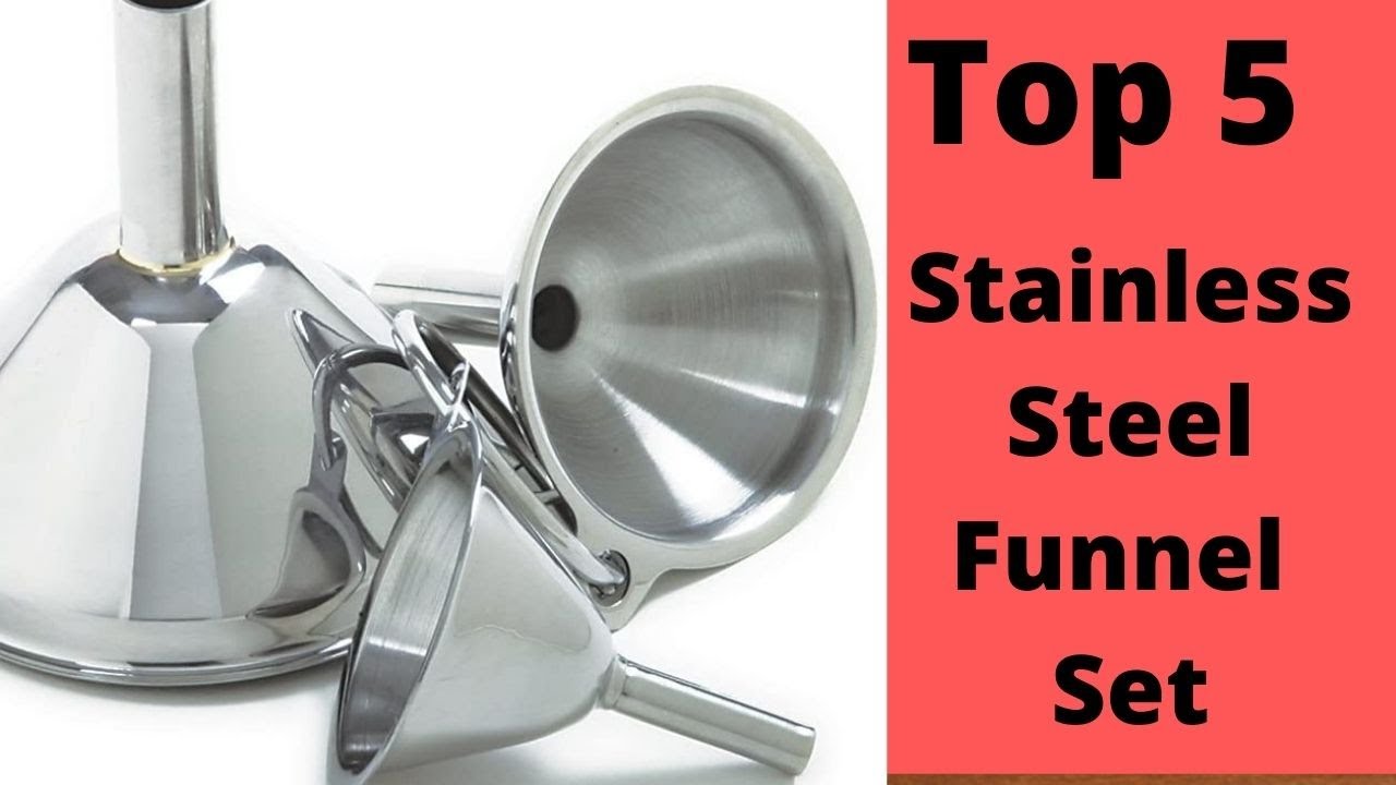 Top 5 Best Stainless Steel Funnel Set With Handle And Strainer Metal Plastic