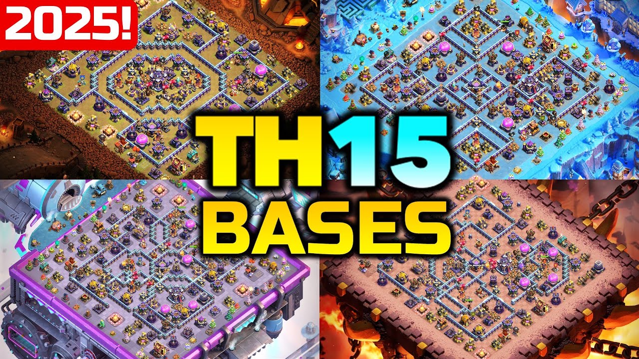 TOP 7 TH15 WAR BASE LINK 2025, TH15 ANTI 2 STAR WAR BASE, TH15 CWL BASE CLASH OF CLANS
