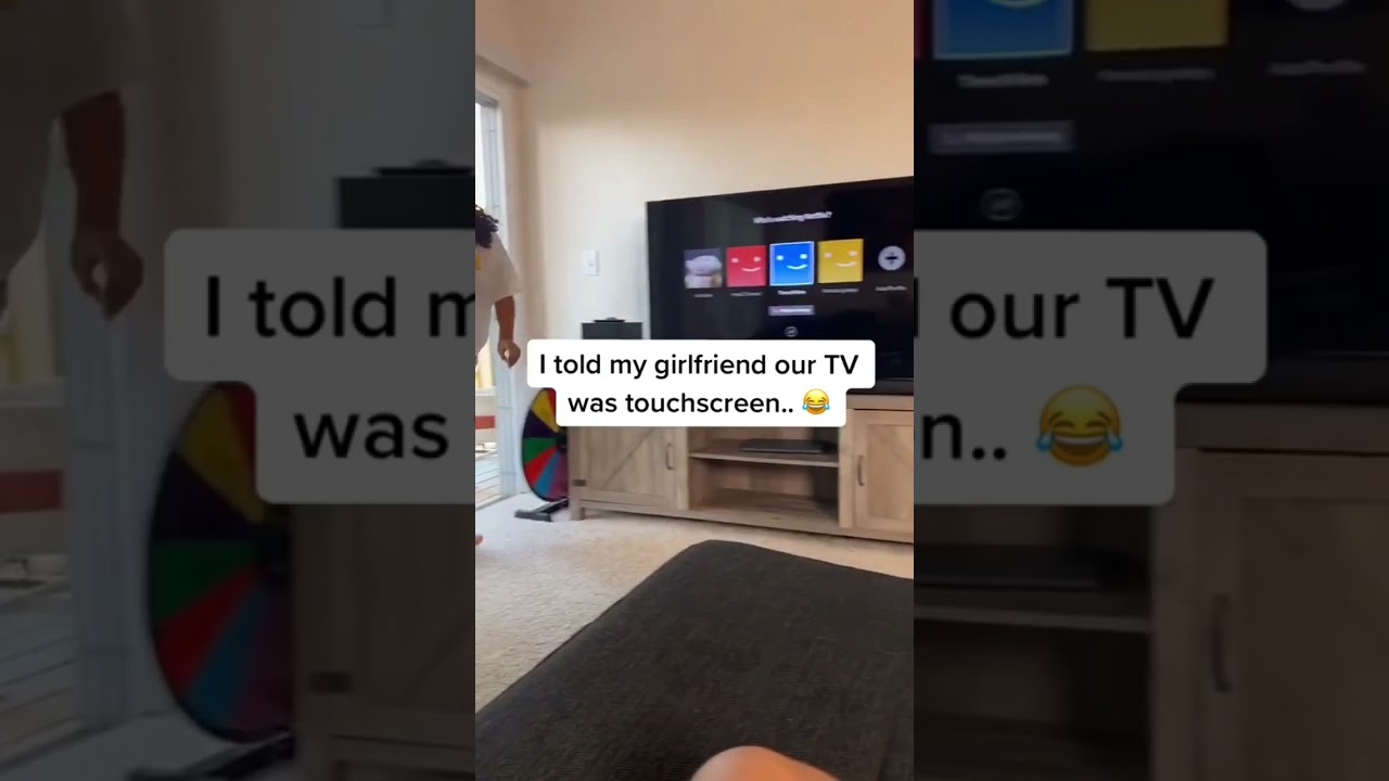 TOUCHSCREEN TV PRANK ON MY GIRLFRIEND 😂 #shorts