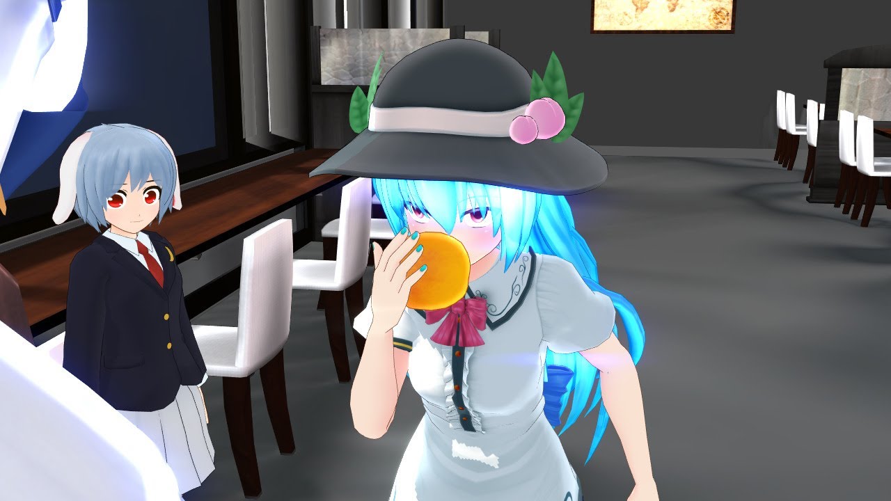 [Touhou MMD] Tenshi eats a peach