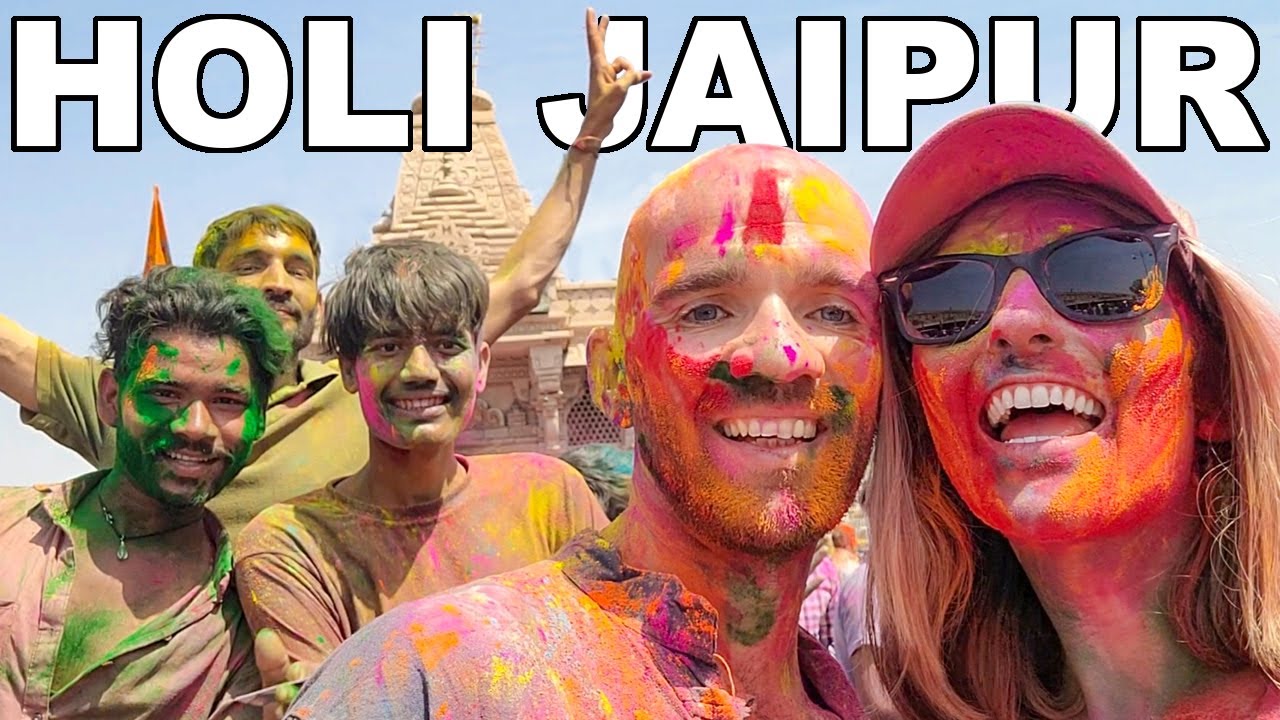 Tourists at the HOLI FESTIVAL in JAIPUR 2024