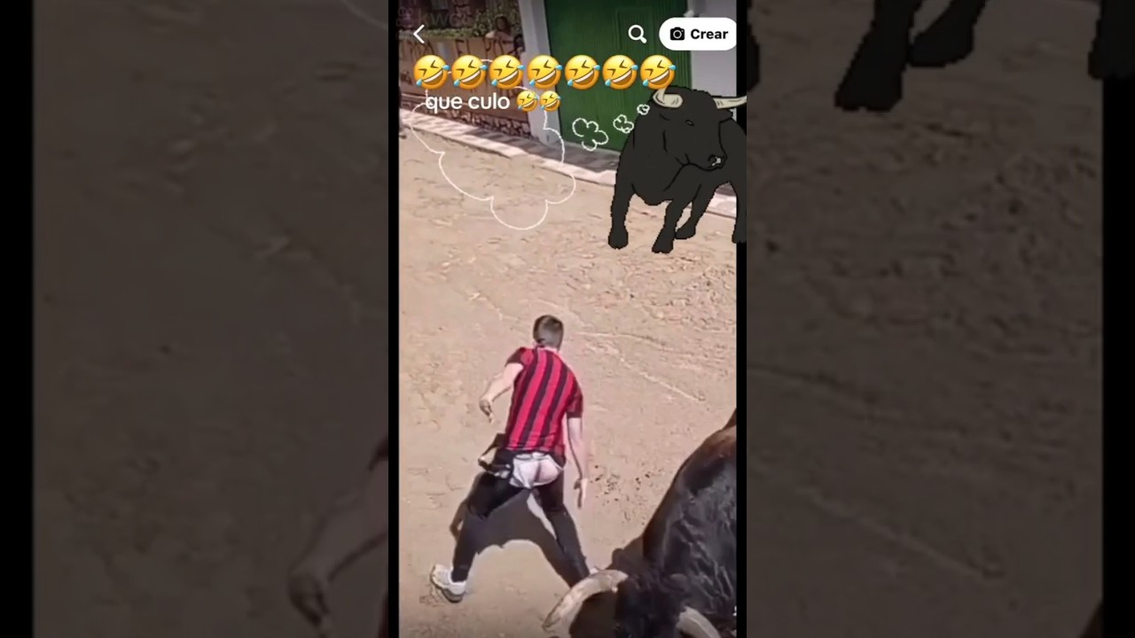 touro 🐂 louco rasgou a calça😱 #videosengraçados