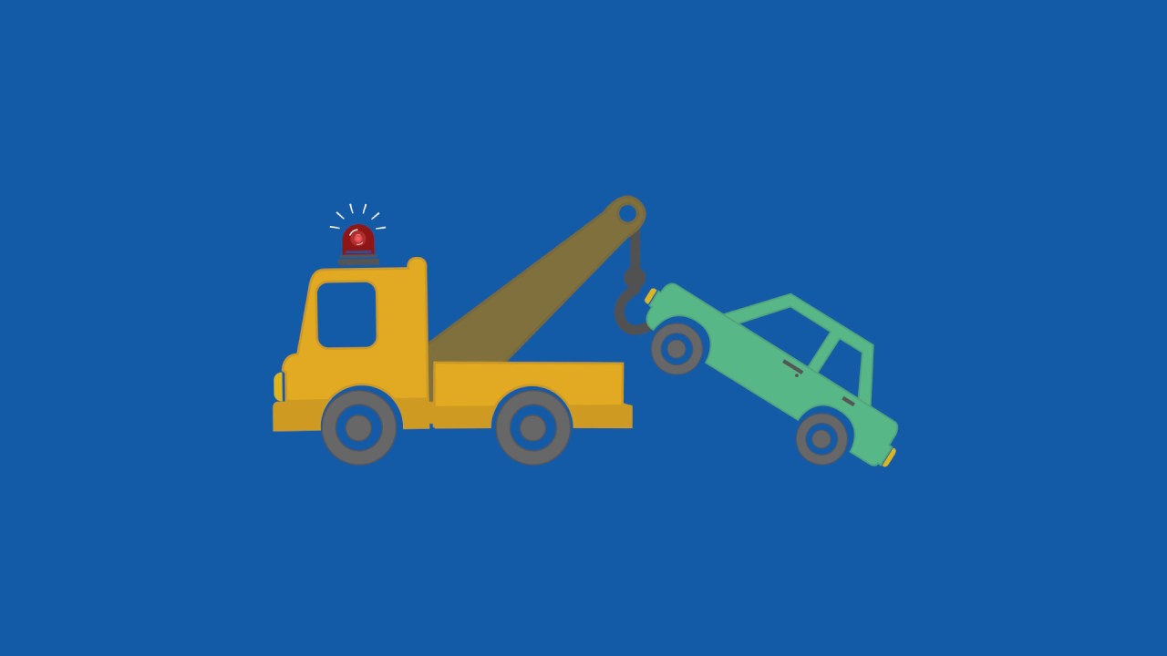 Towing Truck Blue Screen - Green Screen Footage