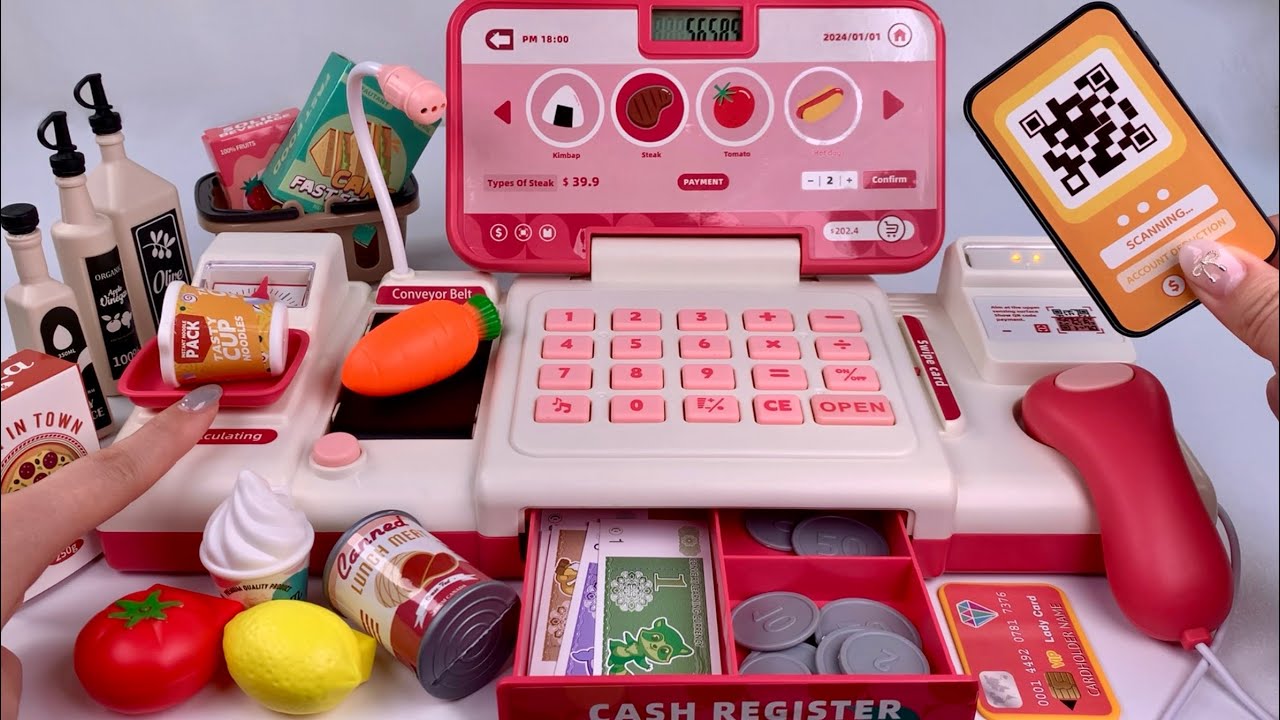 [🐰toy asmr🐰] Automatic Cash Register PlaySet ASMR Satisfying with Unboxing No Talking | Review Toys