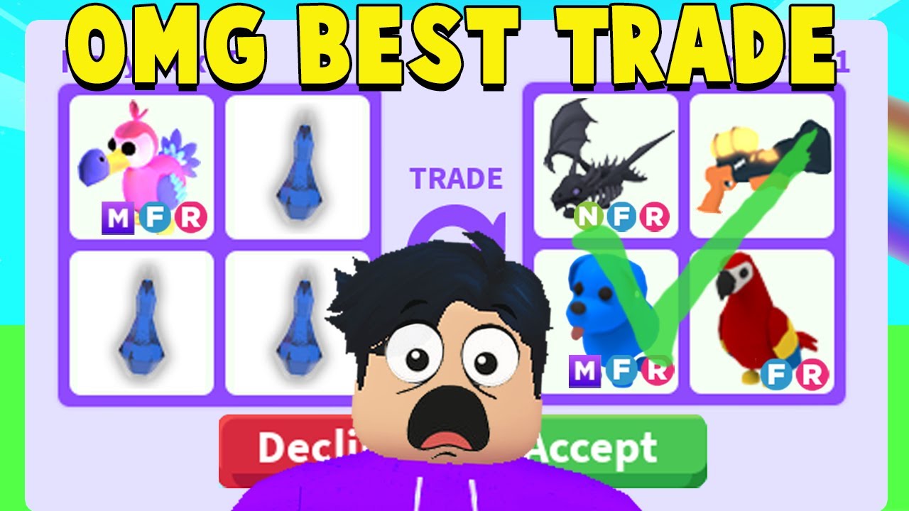 Trading MEGA DODO BIRD in RICH ADOPT ME SERVER!