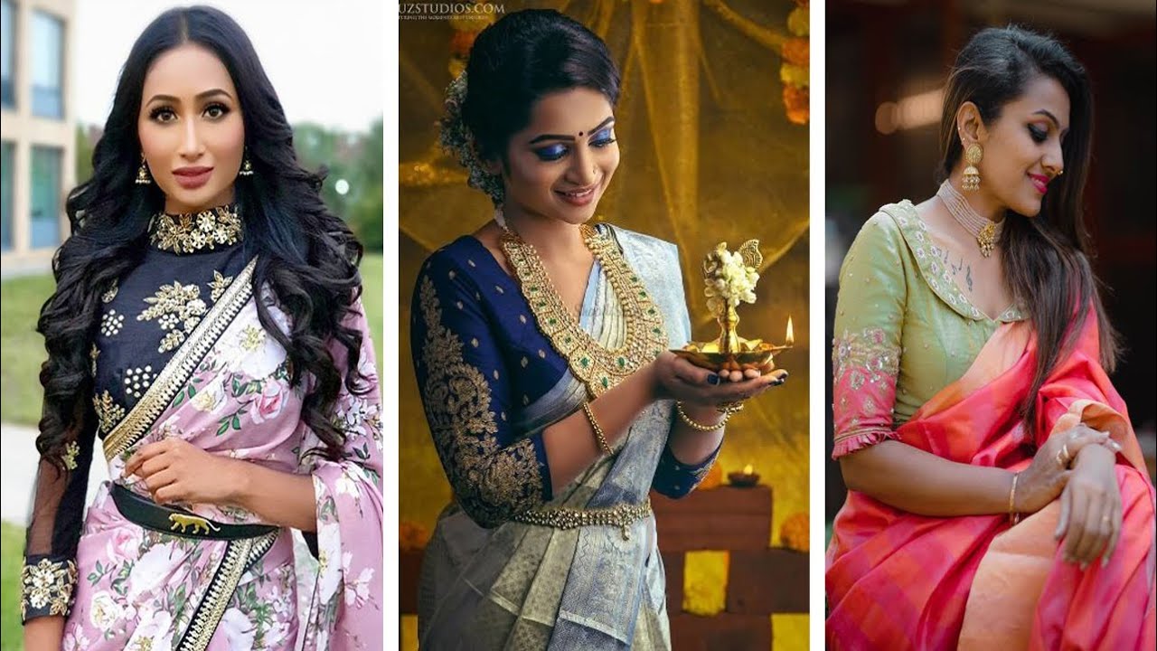Traditional elbow length sleeve blouse designs,blouse models, Latest silk saree elbow blouse designs