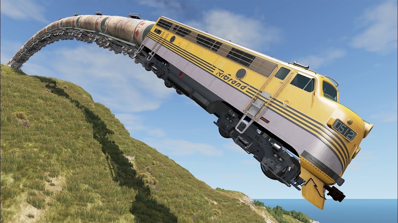 Train Vs Cliff - Beamng.Drive