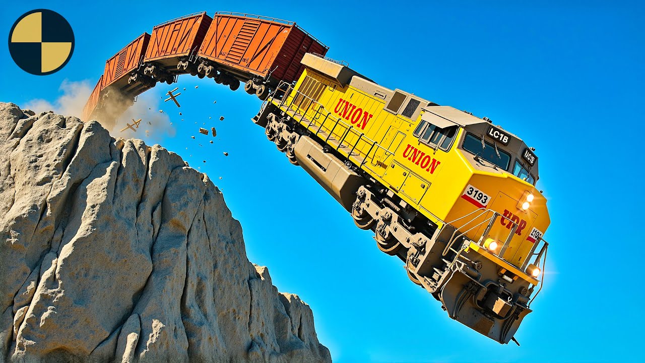 Trains vs Cliff #3 | BeamNG.Drive