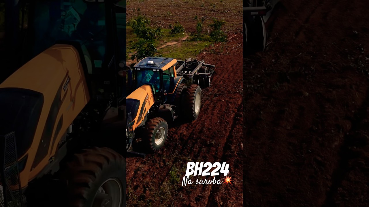 Trator Valtra BH224 + Grade pesada 18x34 na saroba #trator #agro