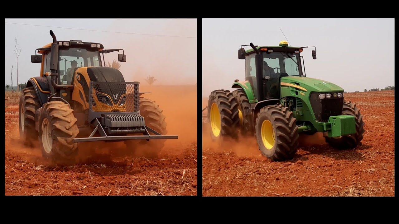 Trator Valtra BH224 e Trator John Deere 7230J preparando terra pro plantio!