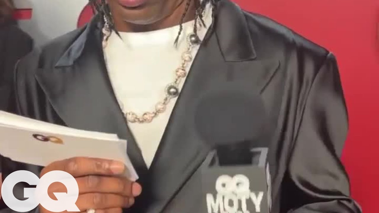 Travis Scott interviews himself on the #GQMOTY red carpet